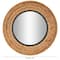 Brown Seagrass Handmade Wall Mirror with Black Inner Frame